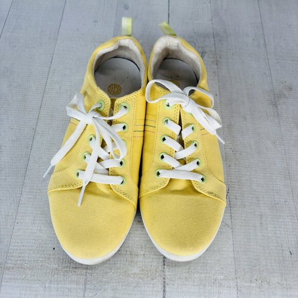 Vionic Beach STINSON Yellow Canvas Padded Insole Washable Lace Up Sneakers Sz 7 - Picture 8 of 16
